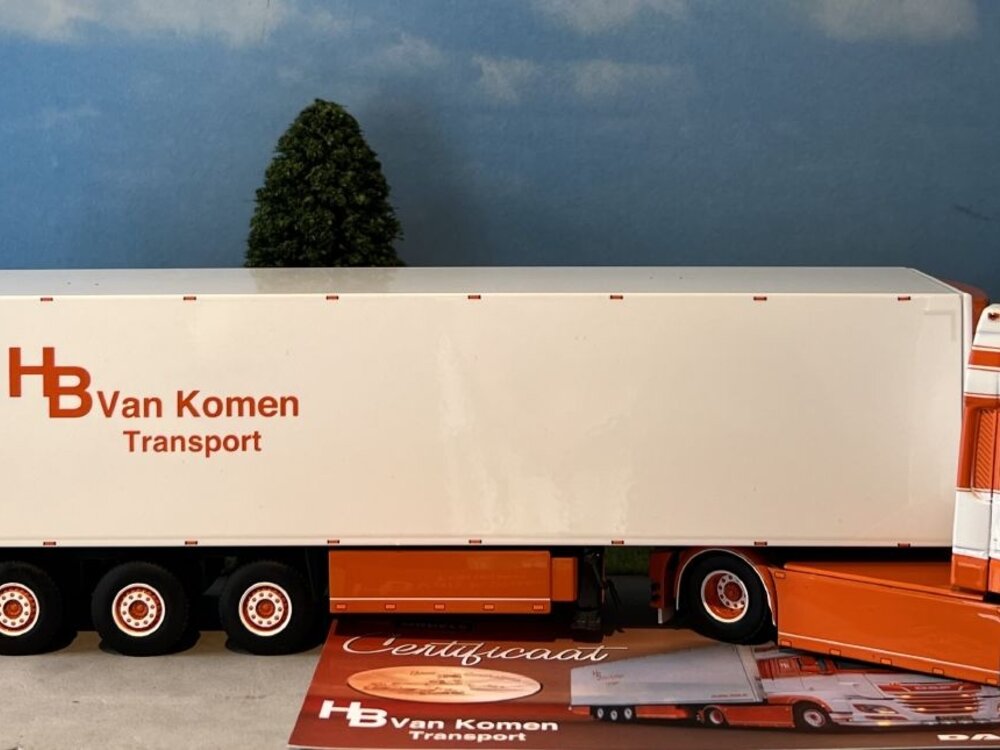WSI WSI DAF XF Super Space Cab 4x2 + 3-axle reefer trailer H.B. VAN KOMEN