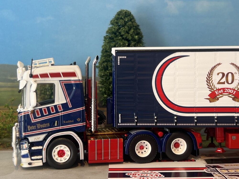 Tekno Tekno Scania next gen 6x2 with 3-axle curtainside trailer PWT PETER WOUTERS TRANSPORT