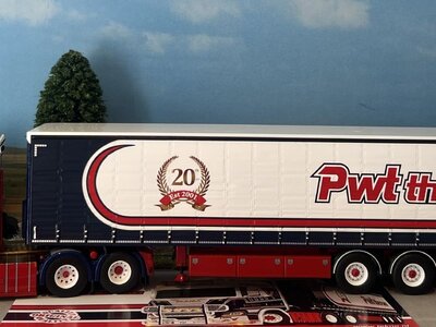Tekno Tekno Scania next gen 6x2 with 3-axle curtainside trailer PWT PETER WOUTERS TRANSPORT