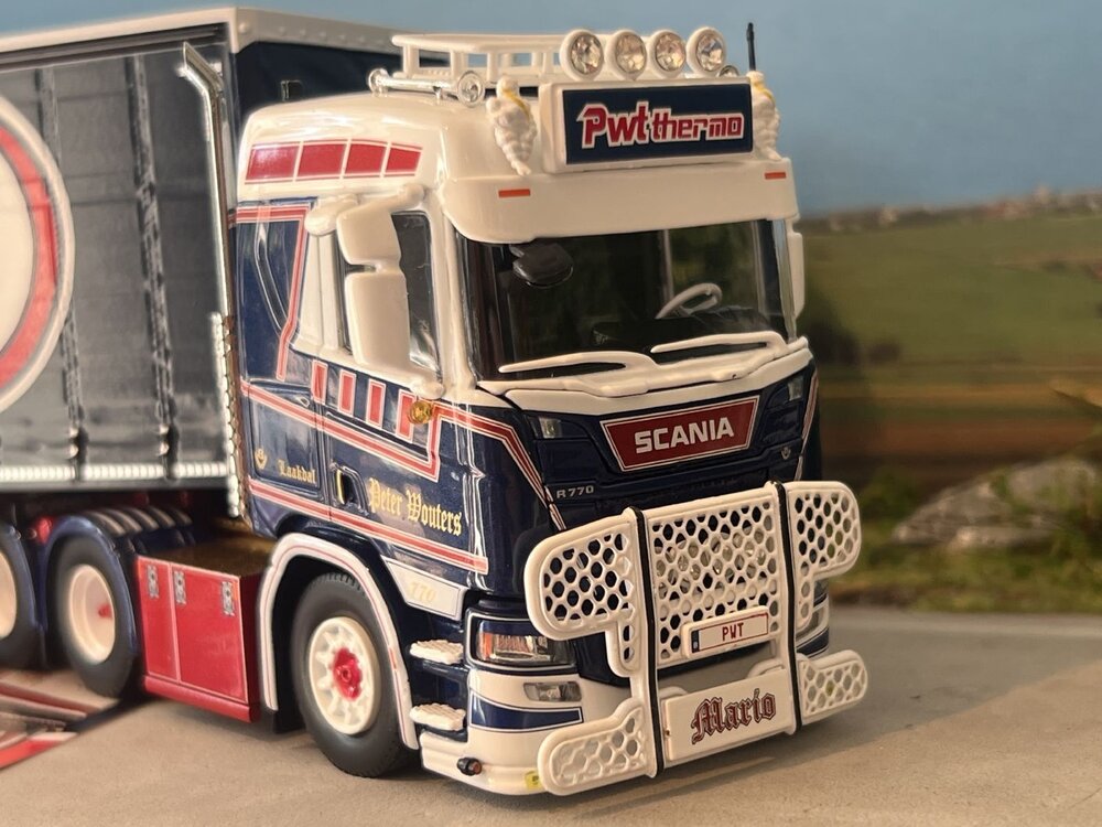 Tekno Tekno Scania next gen 6x2 with 3-axle curtainside trailer PWT PETER WOUTERS TRANSPORT
