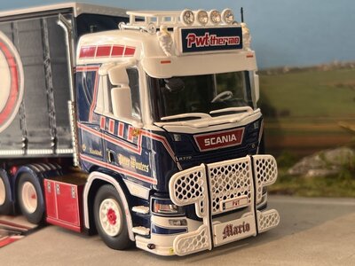 Tekno Tekno Scania next gen 6x2 with 3-axle curtainside trailer PWT PETER WOUTERS TRANSPORT