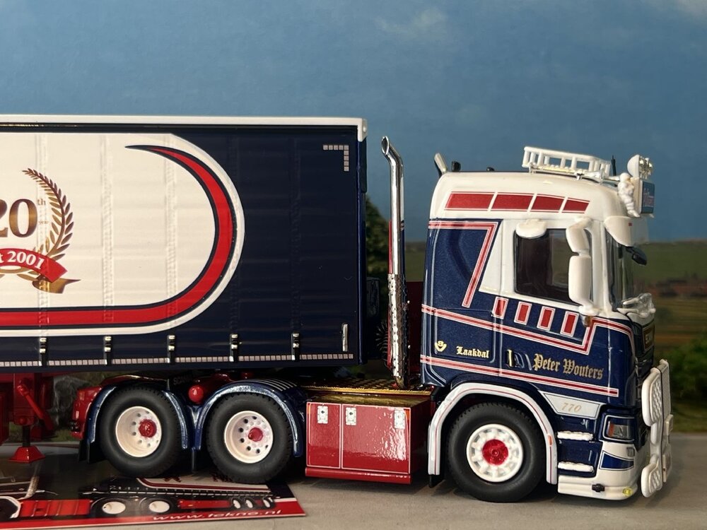 Tekno Tekno Scania next gen 6x2 with 3-axle curtainside trailer PWT PETER WOUTERS TRANSPORT
