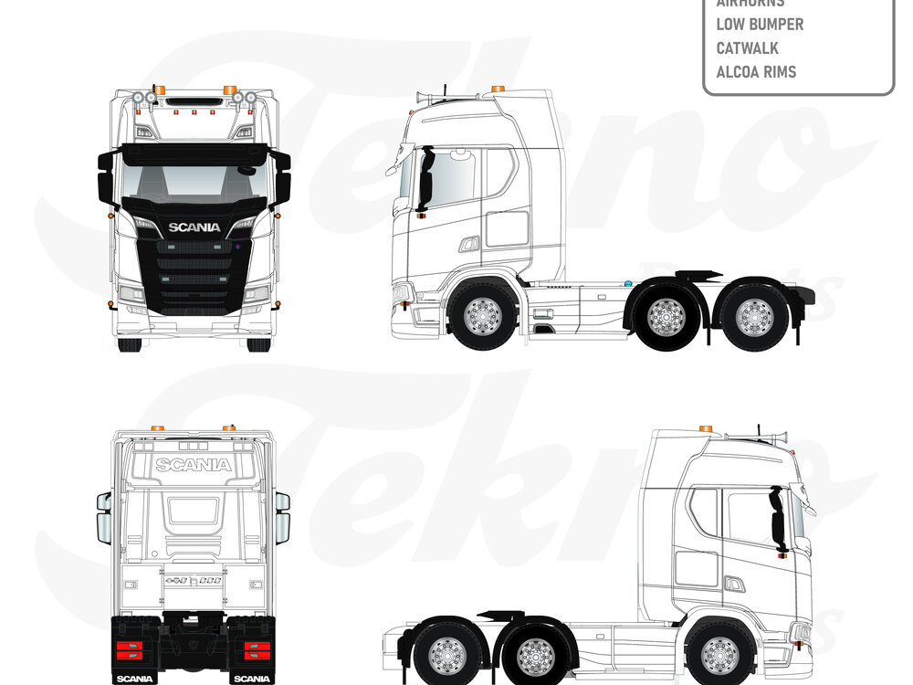 Tekno Tekno Scania NGS Highline 6x2 Tag Axle Exclusive Tractor Kit