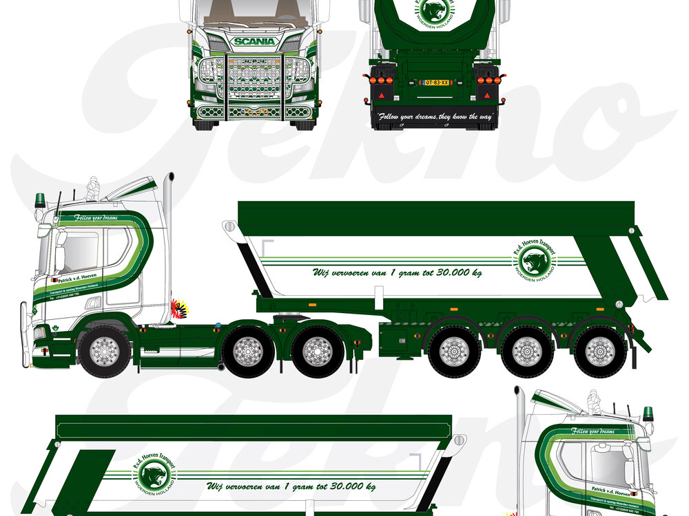 Tekno Tekno Scania Next Gen R530 with 3-axle tipper PATRICK VAN DER HOEVEN
