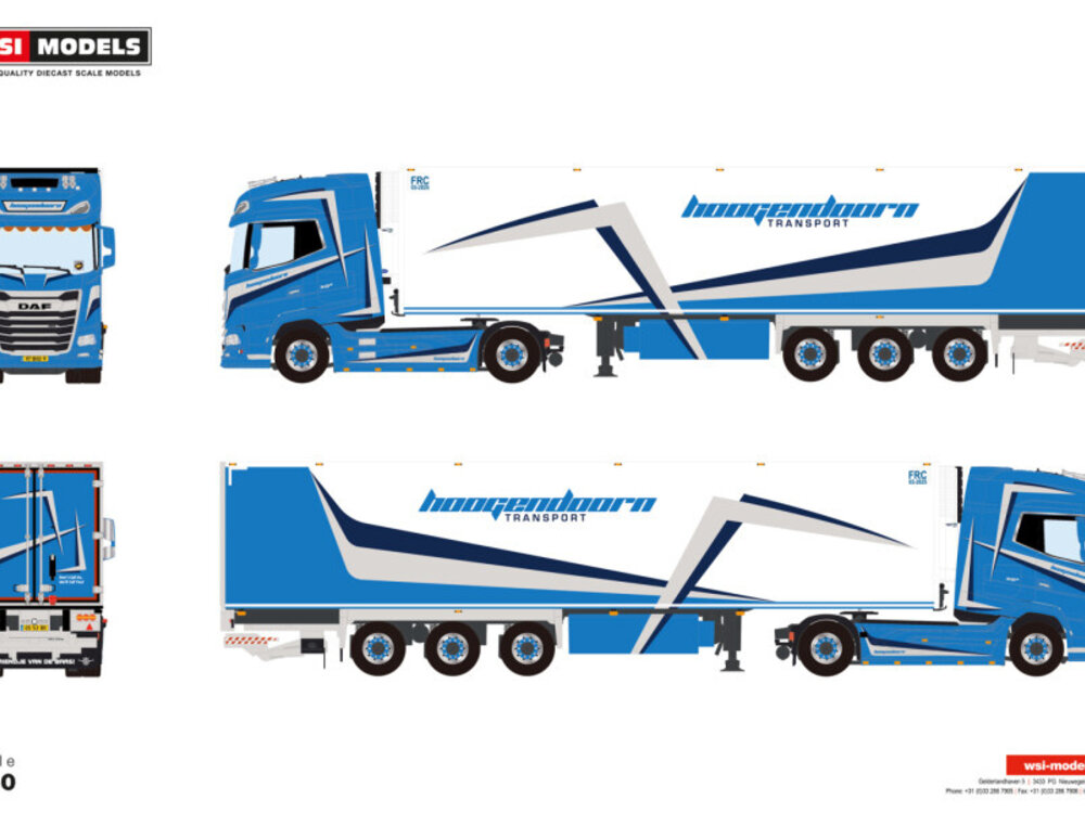 WSI WSI DAF XG+ 4x2 with 3-axle reefer trailer  ANDRE HOOGENDOORN TRANSPORT