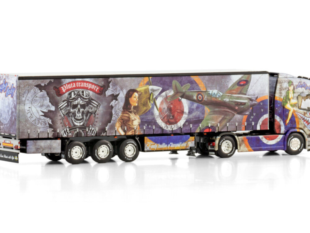 WSI WSI Scania R Highline 4x2 with 3-axle curtainside trailer PLUTA