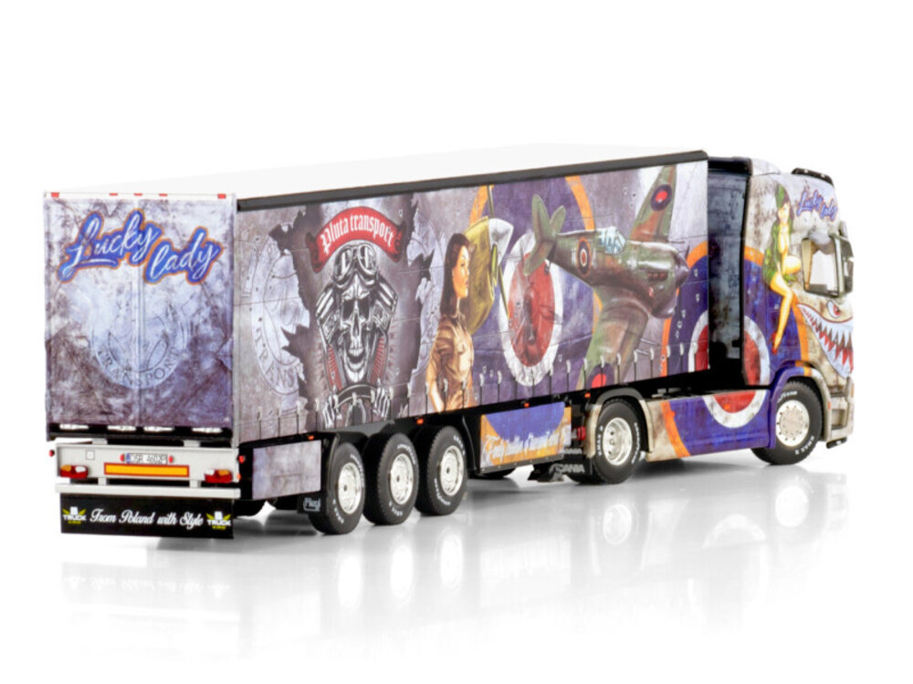 WSI WSI Scania R Highline 4x2 with 3-axle curtainside trailer PLUTA