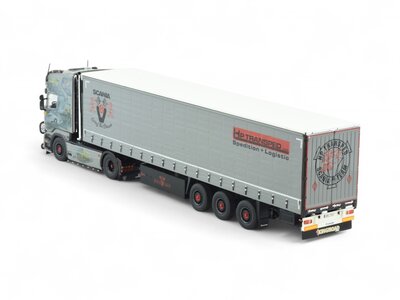 Tekno Tekno Scania R-serie Streamline met 3-assige schuifzeilentrailer HP TRANSPED