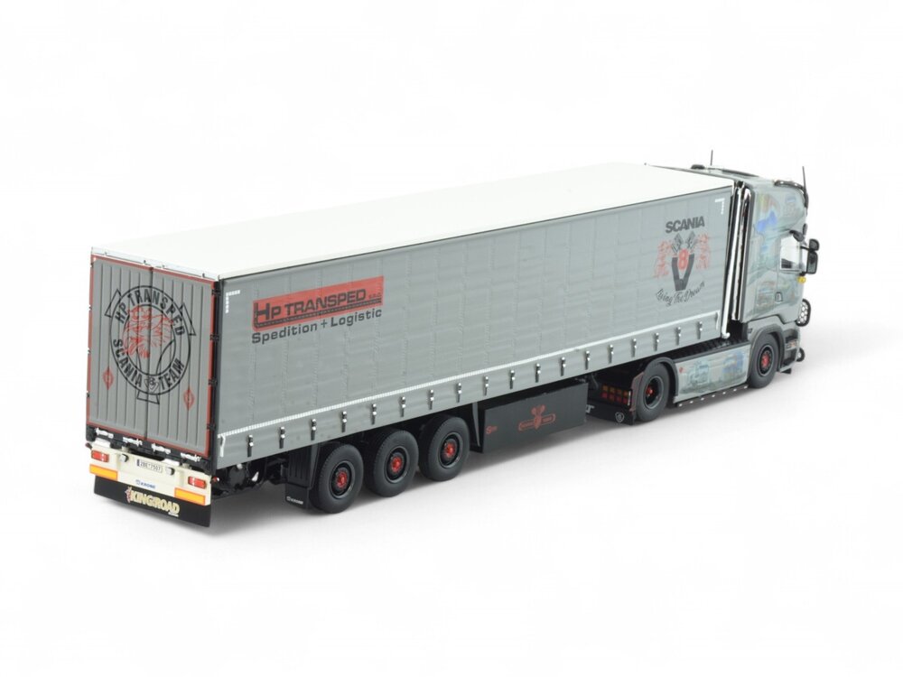 Tekno Tekno Scania R-serie Streamline met 3-assige schuifzeilentrailer HP TRANSPED