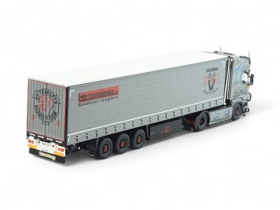 Tekno Tekno Scania R-serie Streamline met 3-assige schuifzeilentrailer HP TRANSPED