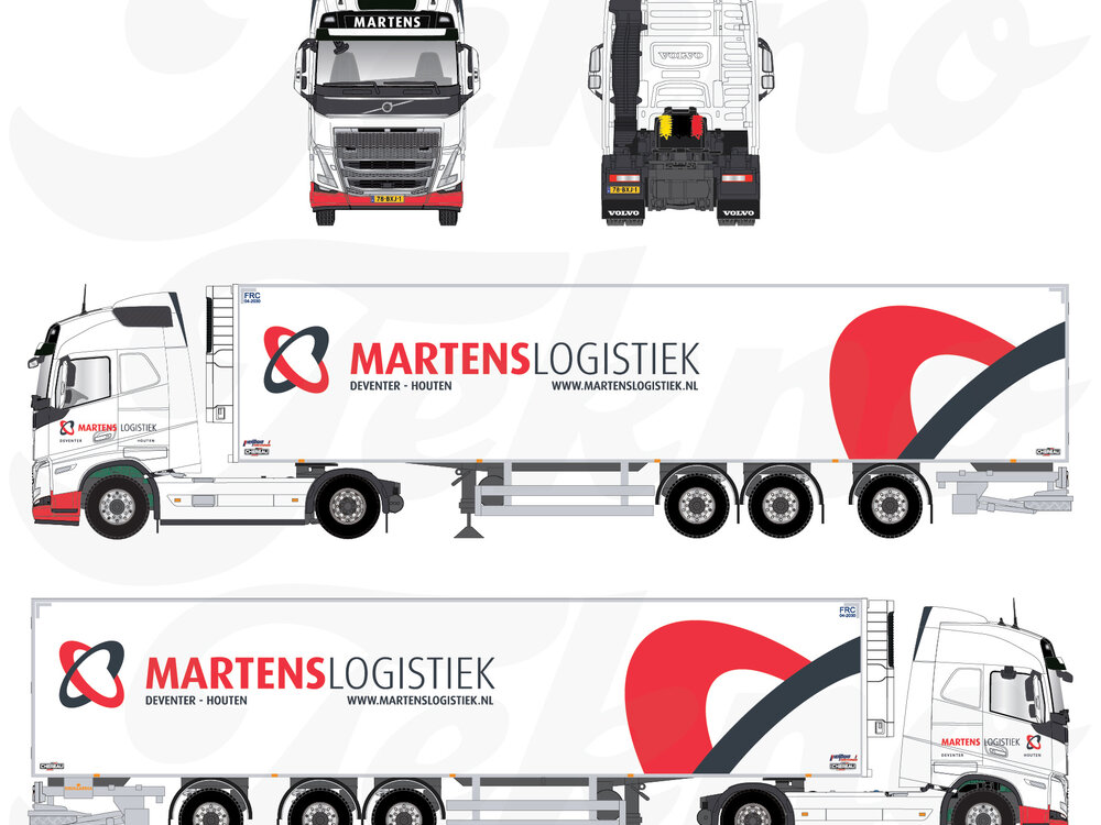 Tekno Tekno Volvo FH05  4x2 with 3-axle reefer trailer MARTENS LOGISTIEK