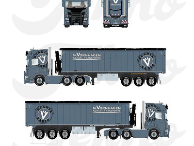 Tekno Tekno Scania Next Gen Highline 6x2 with 3-axle tipper trailer VORNHAGEN