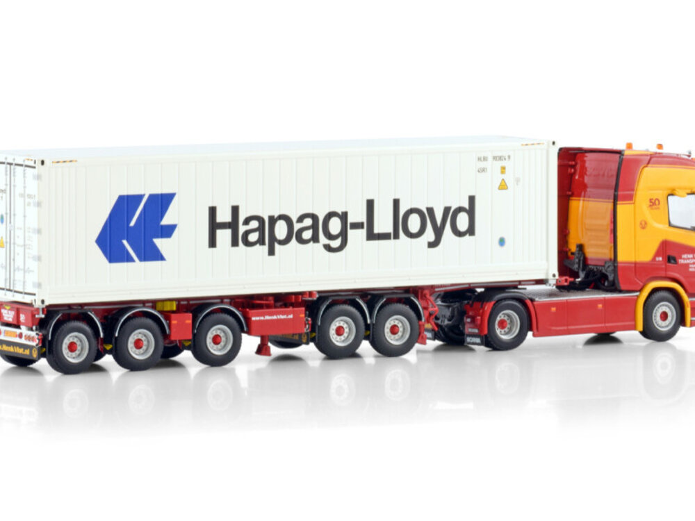WSI WSI Scania S Highline 4x2 met 5-assige 2 connect combi oplegger + 40ft. koelcontainer HENK VLOT TRANSPORT