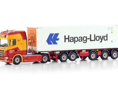 WSI WSI Scania S Highline 4x2 with 5-axle 2 connect combi oplegger + 40ft. reefer container HENK VLOT TRANSPORT