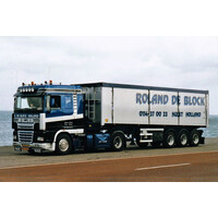 WSI DAF 95XF  Space Cab 4x2  with 3-axle tipper trailer ROLAND DE BLOCK