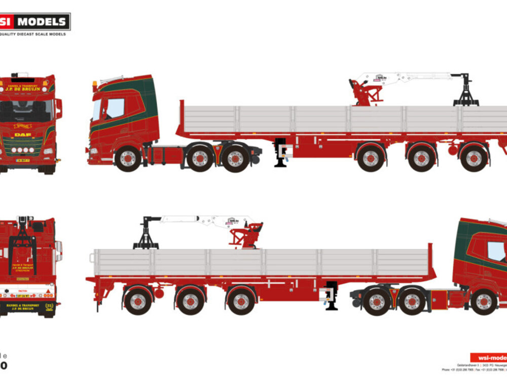 WSI DAF XF SH 6x2 with 3-axle twin steer brick trailer JP DE WSI DAF XF SH 6x2 with 3-axle twin steer brick trailer JP DE