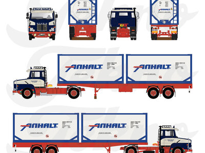 Tekno Tekno Scania 140 Torpedo with 2x Iso tankcontainer ANHALT