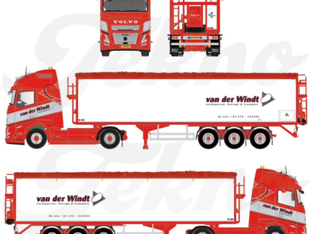 Tekno Tekno Volvo FH Aero Globetotter XL with van der Peet potato semitrailer VAN DER WINDT