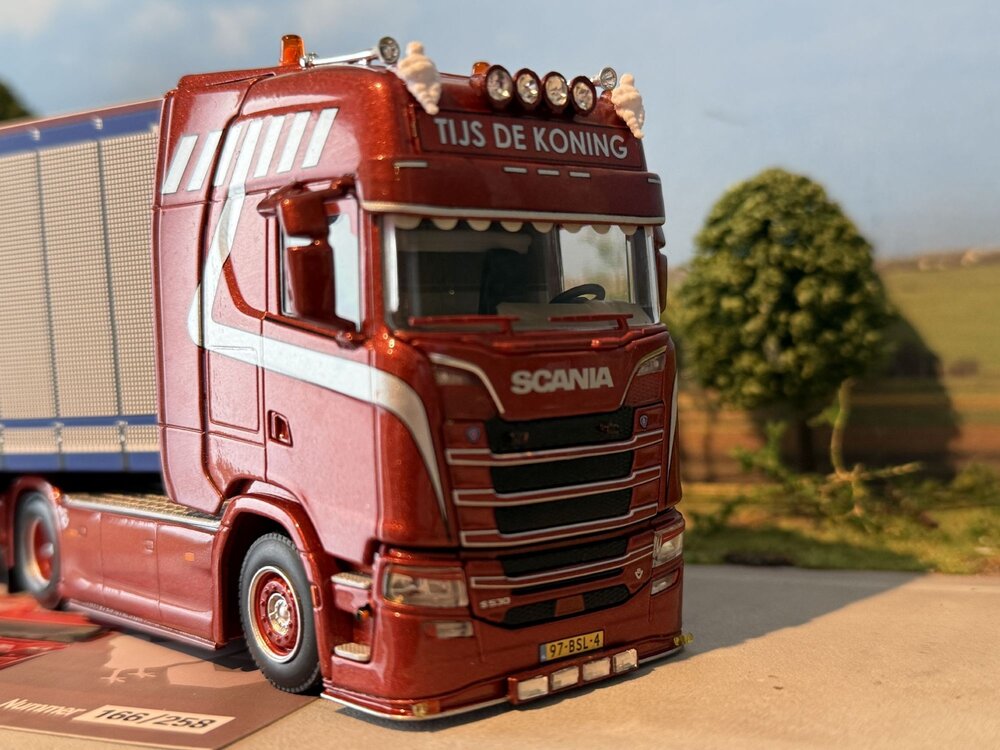 WSI WSI Scania S Highline 4x2 with 3-axle box trailer TIJS DE KONING