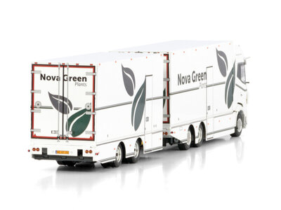 WSI WSI DAF XG+ 6x2 reefer truck with 2-axle drawbar reefer trailer NOVA GREEN PLANTS BV