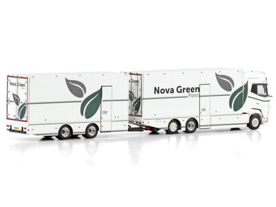 WSI WSI DAF XG+ 6x2 reefer truck with 2-axle drawbar reefer trailer NOVA GREEN PLANTS BV