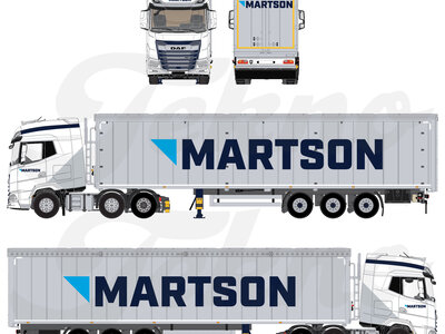 Tekno Tekno DAF XG+ 6x2 with 3-axle walkingfloor trailer MARTSON