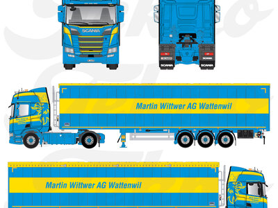Tekno Tekno Scania Next Gen R-serie Highline with 3-axle walkingfloor trailer MARTIN WITTWER