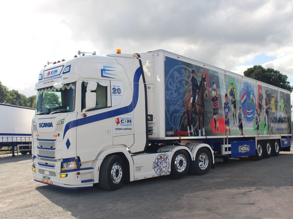 WSI WSI Scania S Series 6x2 with 3-axle Chereau reefer trailer C&M TRANSPORT Wrexham Wales