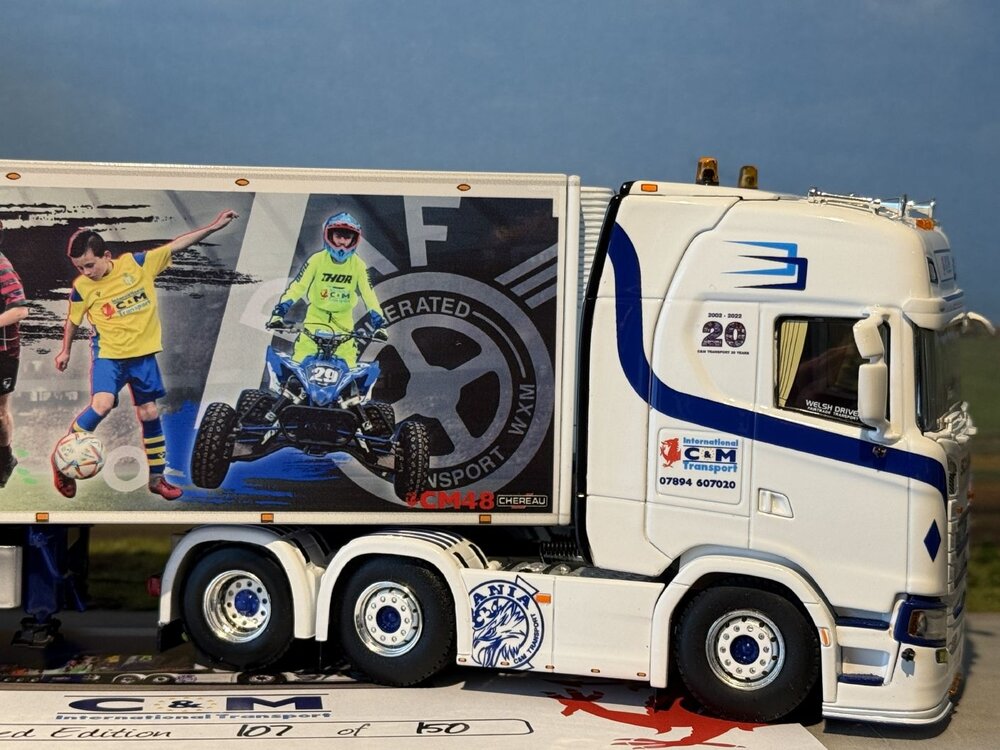 WSI WSI Scania S Series 6x2 with 3-axle Chereau reefer trailer C&M TRANSPORT Wrexham Wales