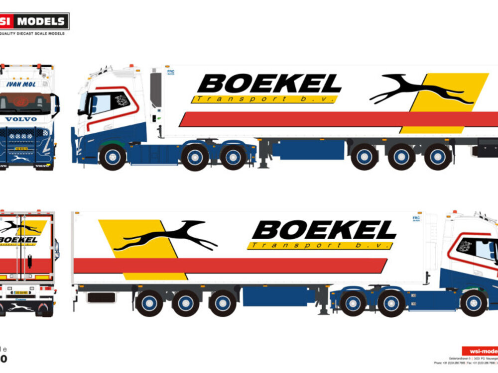 WSI WSI Volvo FH5 Globetrotter XL 6x2 with 3-axle reefer trailer  IVAN MOL TRANSPORT