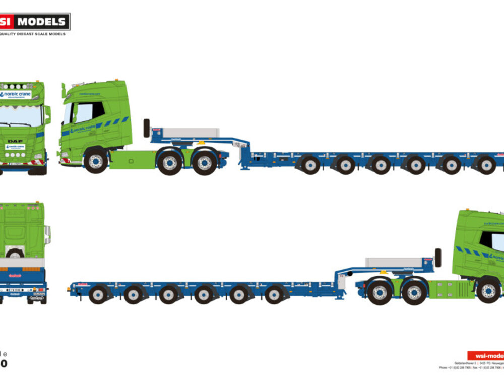 WSI WSI DAF XG+ 6x4 with  6-axle manoovr NORDIC CRANE KYNNINGSRUD