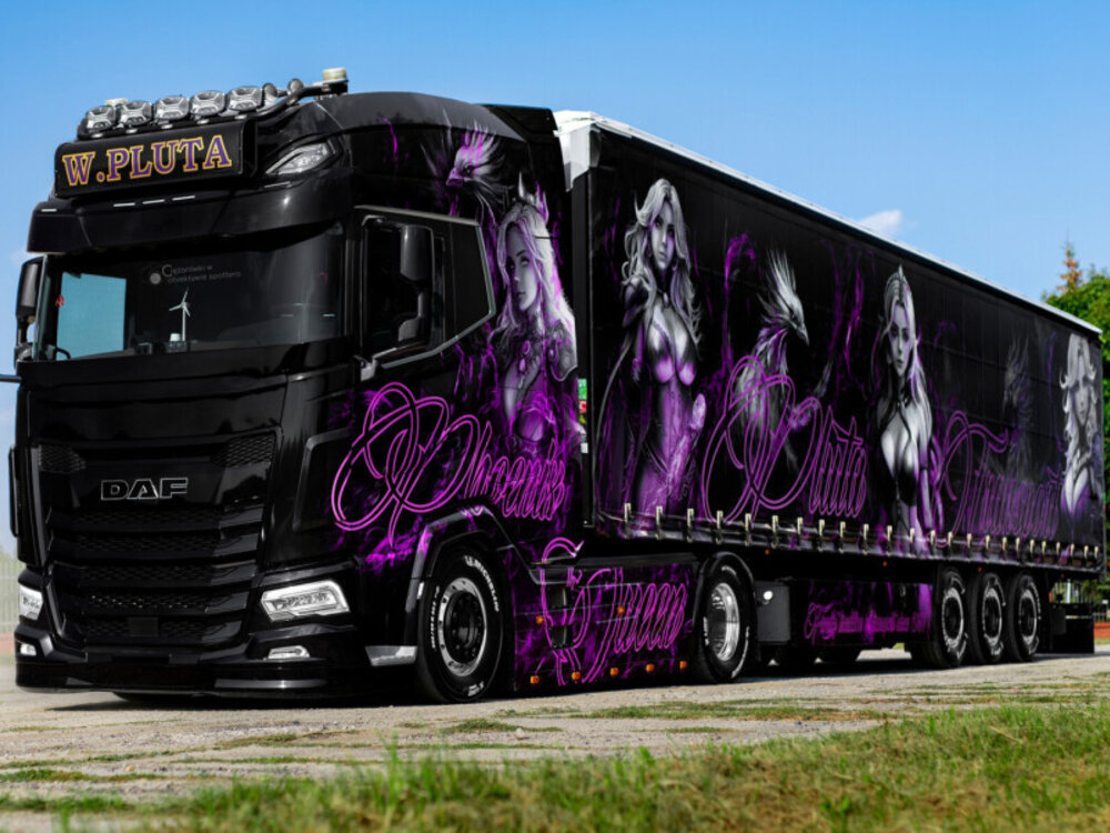 話題の行列 XG+ DAF WSI 4x2 PHOENIX trailer curtainside 3-axle with 建設車両、作業車
