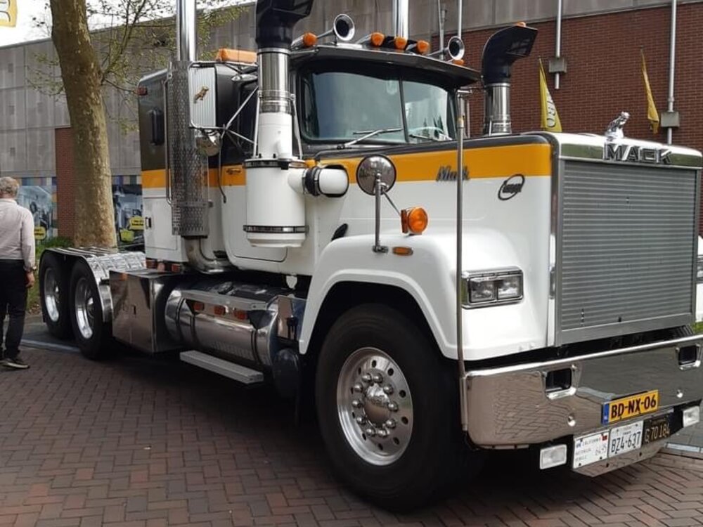 Tekno Tekno Mack RW Superliner 6x4 with 3-axle lowloader VAN DEN HERIK