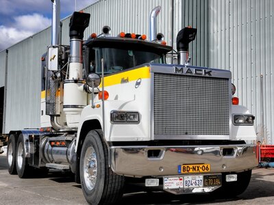 Tekno Tekno Mack RW Superliner 6x4 with 3-axle lowloader VAN DEN HERIK