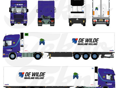 Tekno Tekno Scania 4-serie Topline met 3-assige koeloplegger DE WILDE