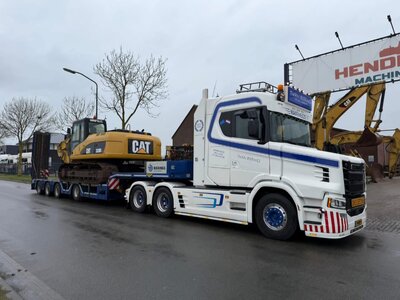 WSI WSI "EXCLUSIEF" Scania Vlastuin Torpedo 6x2 with 4-axle semi wheel lowloader TWAN BIERINGS
