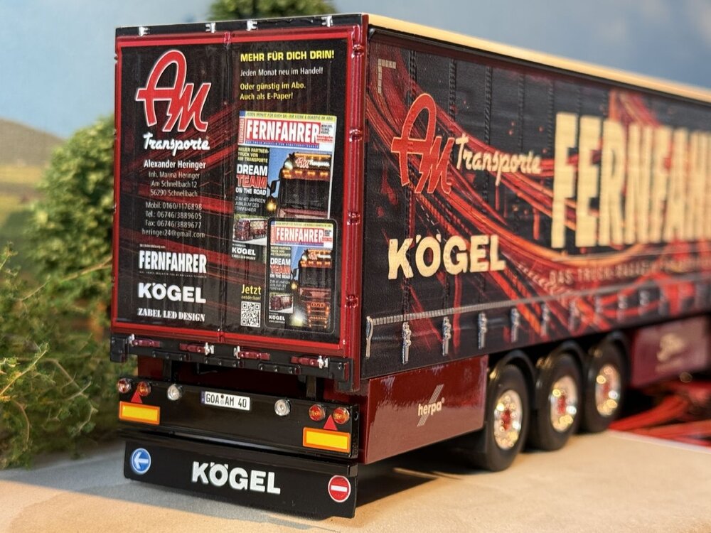 Tekno Tekno Daf XG+ with 3-axle curtainside trailer FERNFAHRER 40 JAHRE
