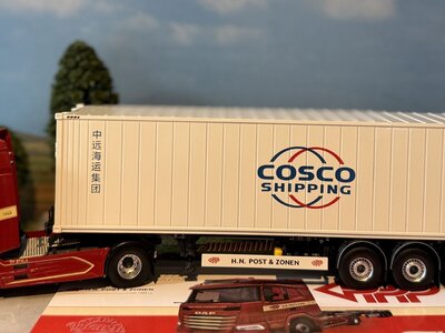 Tekno Tekno DAF XF 4x2 truck with 3- axle  containerchassis + 40ft. container H.N. POST & ZN.