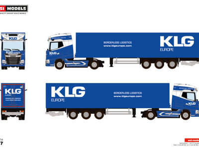 WSI WSI DAF XG+ MY25 4x2 with 3-axle box trailer KLG EUROPE / Schaal 1:87