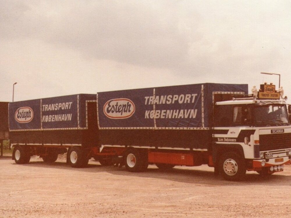 Tekno Tekno Scania 140 riged truck with 2-axle tilt trailer KIM JOHANSEN