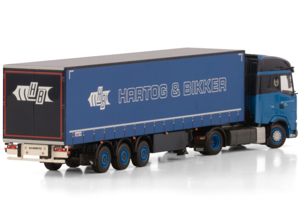 WSI WSI DAF XG 4x2 with 3-axle curtainside trailer HARTOG & BIKKER