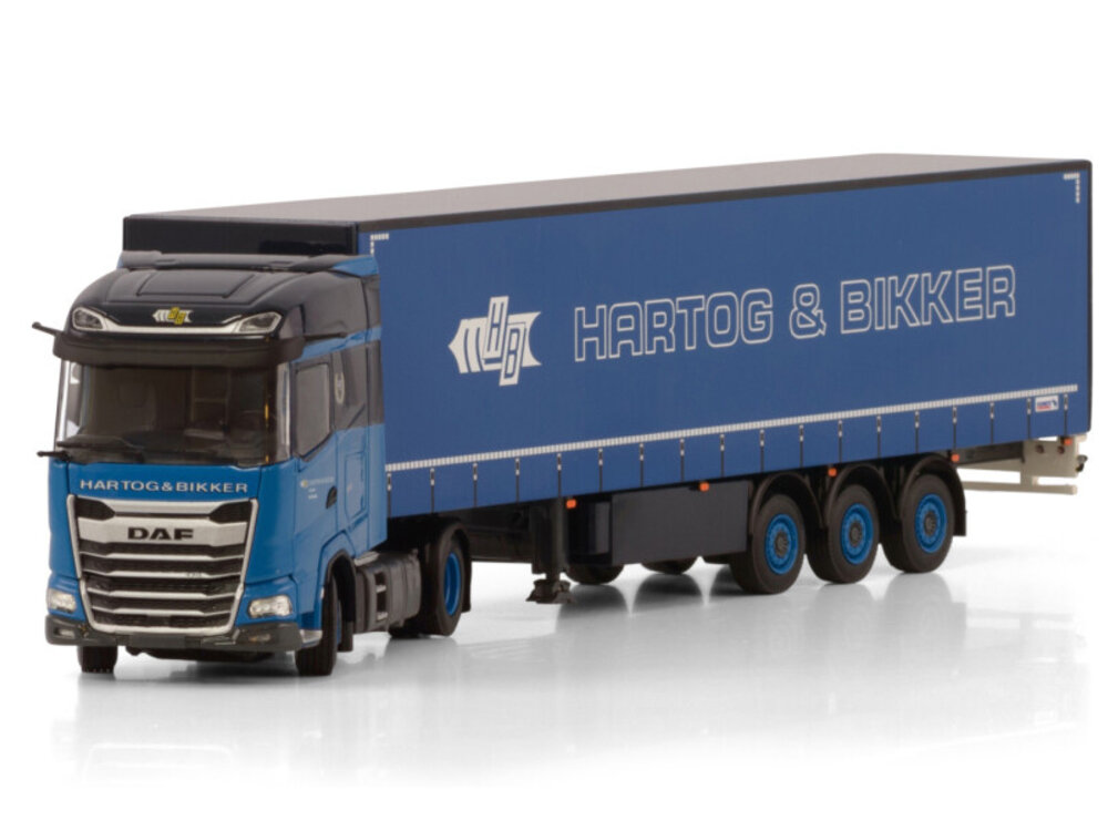 WSI WSI DAF XG 4x2 with 3-axle curtainside trailer HARTOG & BIKKER