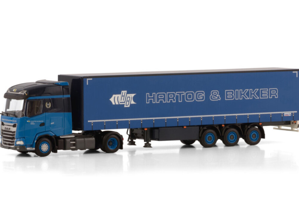 WSI WSI DAF XG 4x2 with 3-axle curtainside trailer HARTOG & BIKKER