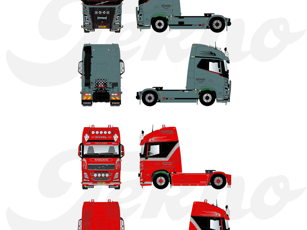 Tekno Tekno Volvo FH04 Globetrotter XL 4x2 set WEEDA