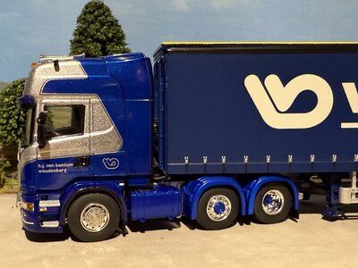 WSI  WSI Scania R Topline 6x2 with 3-axle curtainside trailer H.J. VAN BENTUM