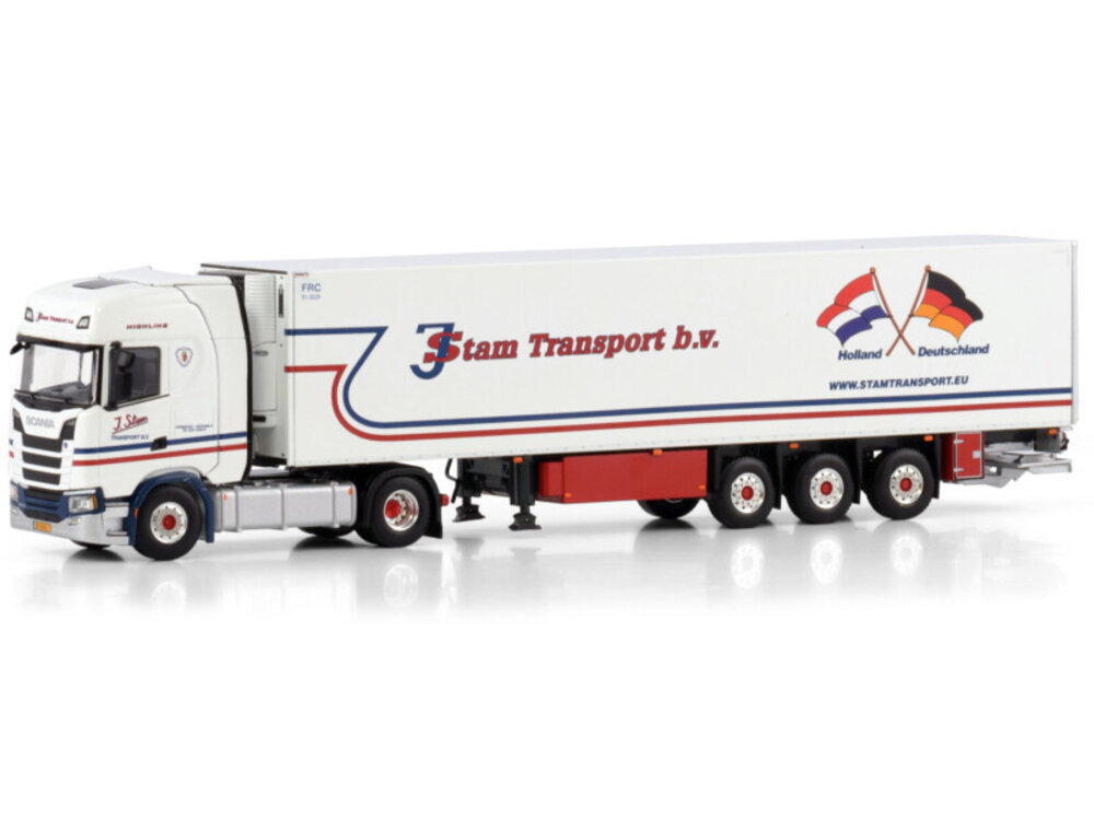 WSI WSI Scania S Highline 4x2 with 3-axle reefer trailer J. STAM