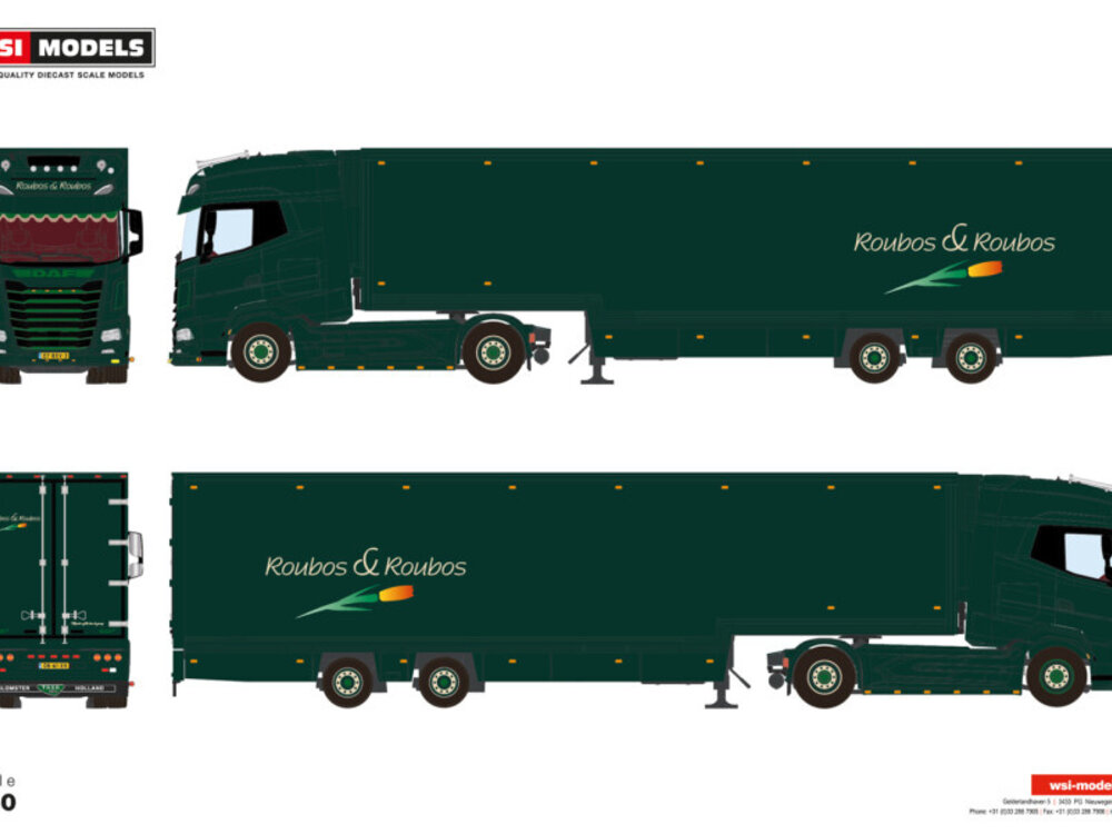 WSI WSI DAF XG+ 4x2 with 2-axle semi box trailer ROUBOS & ROUBOS