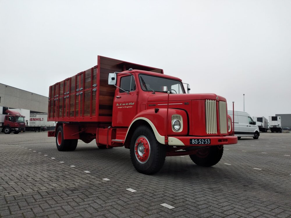 Tekno Tekno Scania Vabis L80 torpedo riged truck with resin  open top container VAN DER WINDT