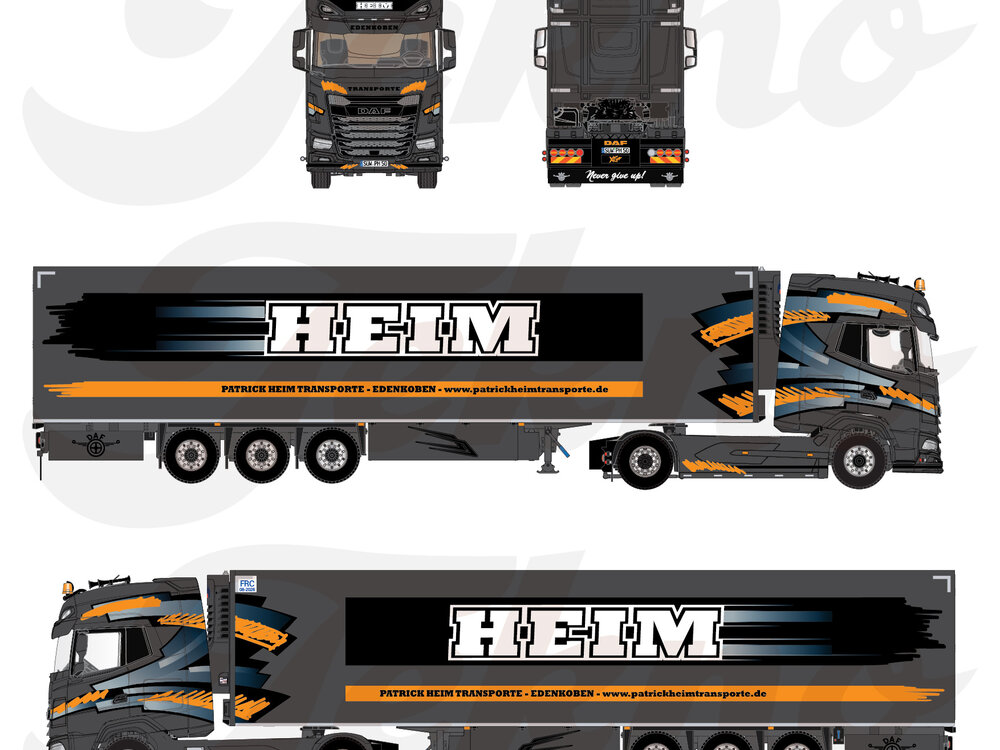 Tekno Tekno DAF XG+ with 3-axle reefer trailer PATRICK HEIM TRANSPORTE