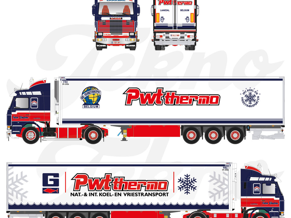 Tekno Tekno Scania 3-Serie 4x2 with 3-axle reefer trailer  PETER WOUTERS